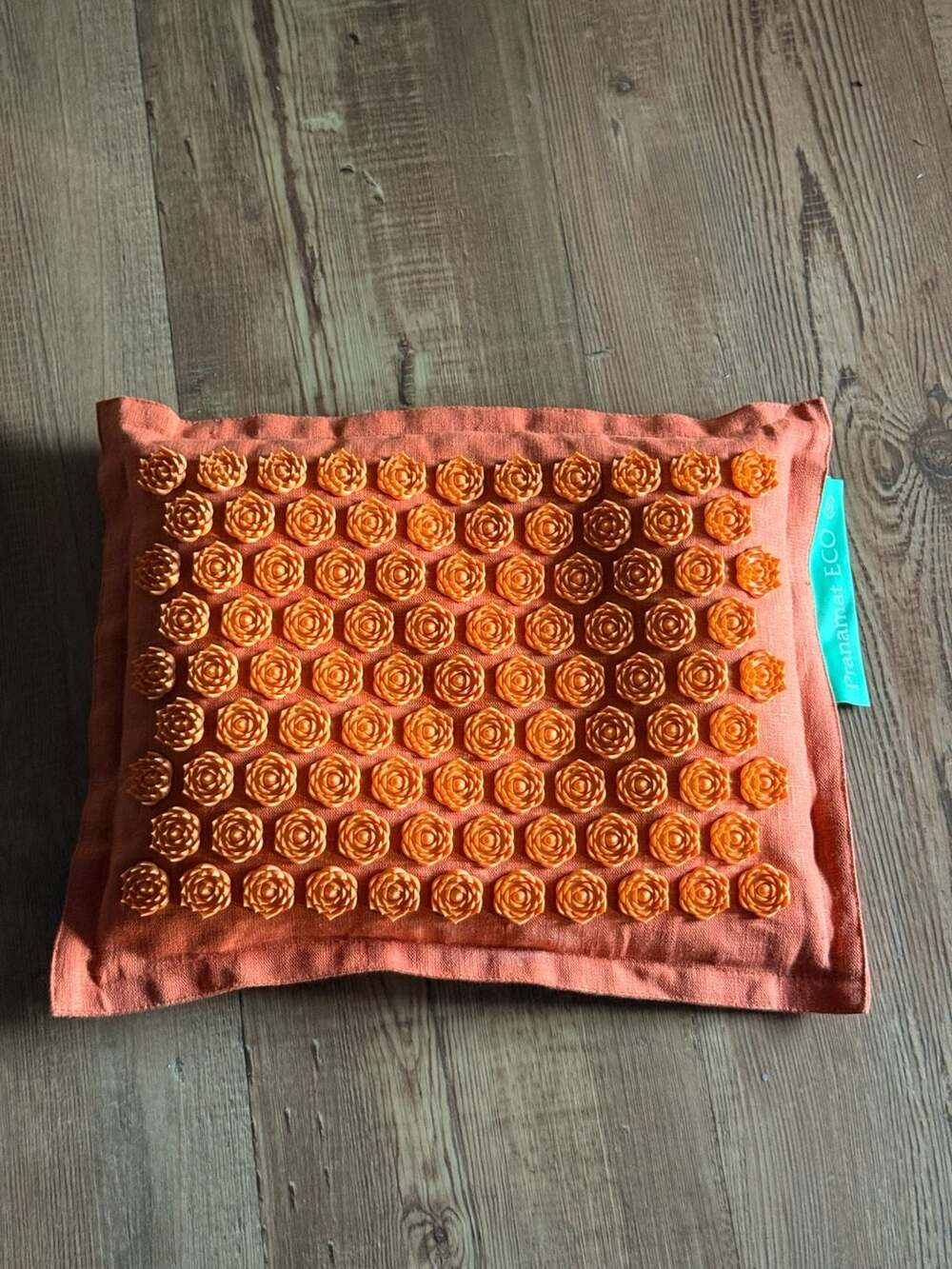 Pranamat ECO Acupressure Massage Pillow Orange Lotus Linen Cushion
